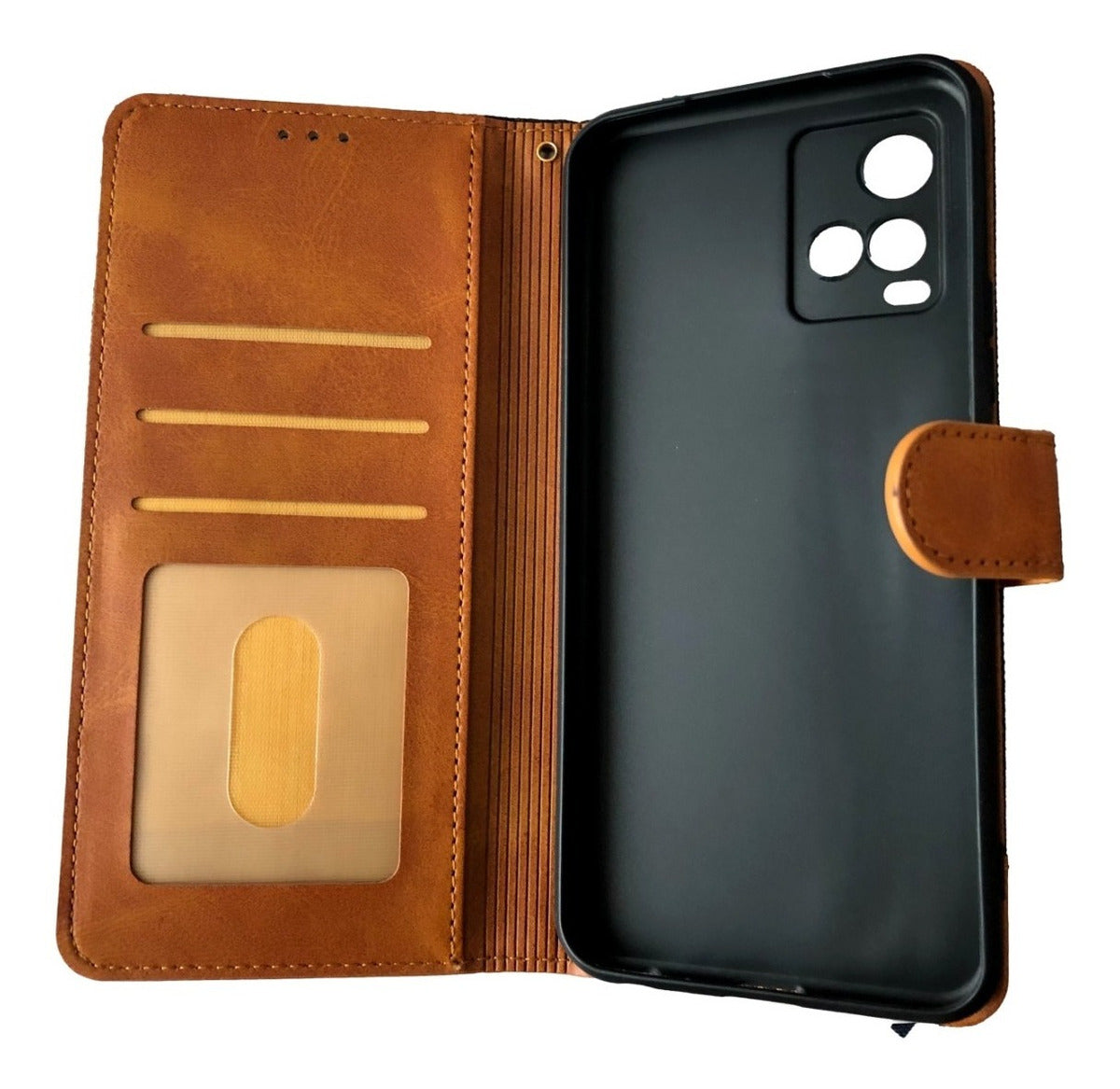 Vivo Y21 / Y21s  Funda Billetera Cuero Y Tela - Colores