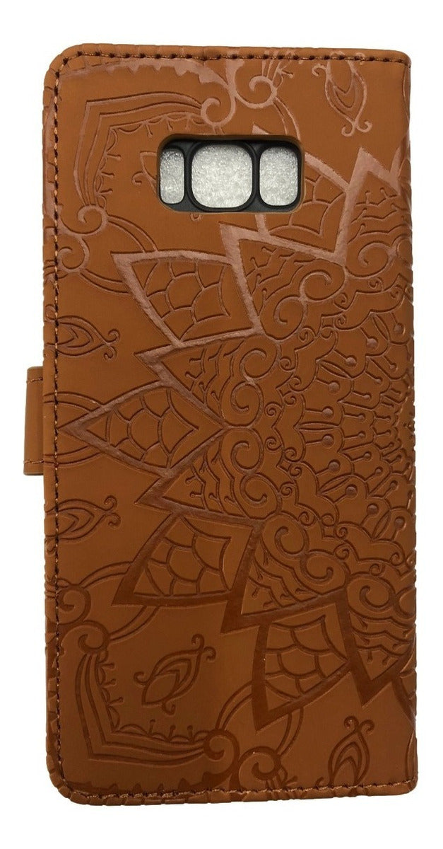 Carcasa Cuero Billetera Para Samsung S8+ Mandala Colores