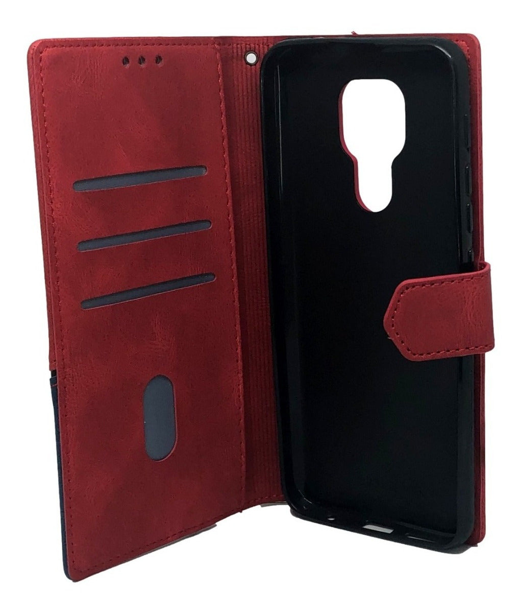 Para Motorola G9 Play Funda Billetera Cuero Elegante