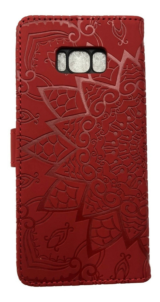 Carcasa Cuero Billetera Para Samsung S8+ Mandala Colores