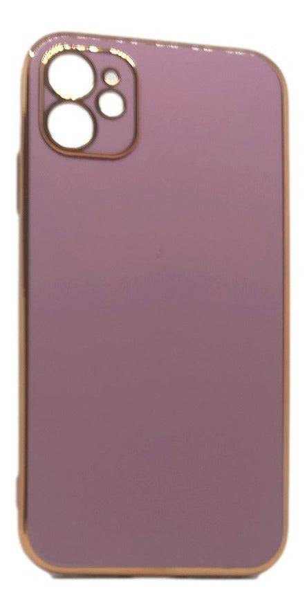 Para iPhone 11 Funda De Lujo Bordes Dorados Silicona