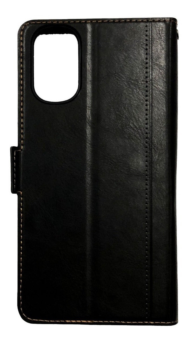 Motorola G22 / G71 - Funda Billetera Cuero Negro / Color