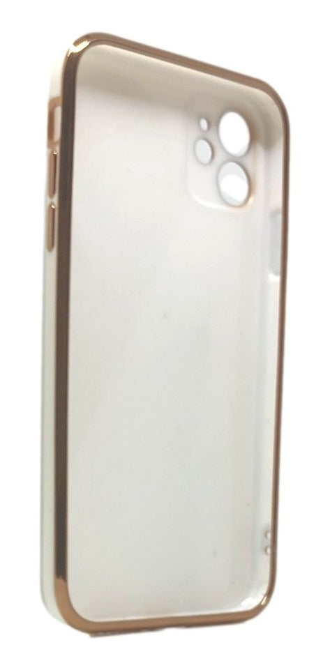 Para iPhone 11 Funda De Lujo Bordes Dorados Silicona