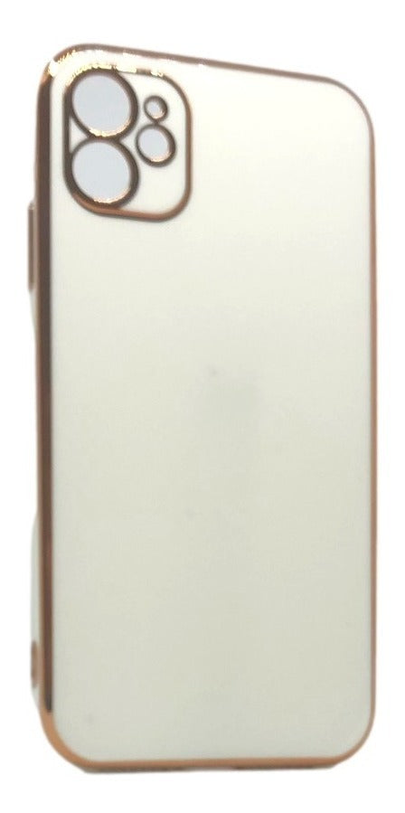 Para iPhone 11 Funda De Lujo Bordes Dorados Silicona