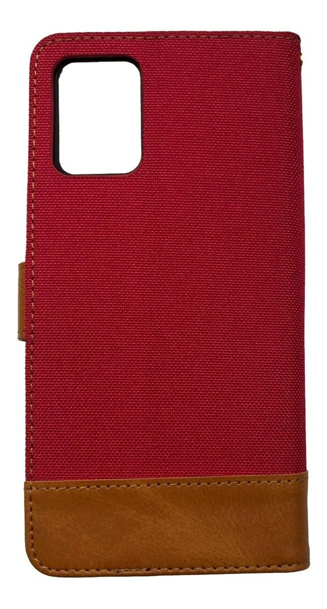 Vivo V20 Funda Billetera Cuero Y Tela - Colores