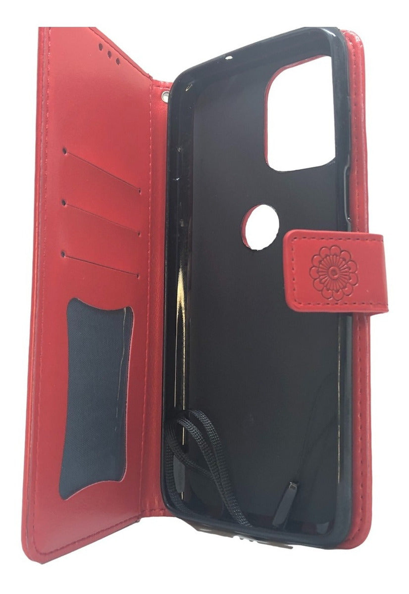 Motorola G100, Funda De Cuero Tipo Billetera C/ Tarjetero