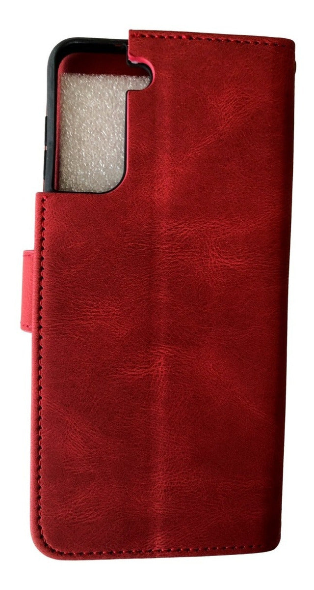 Para Samsung S21+ , Funda De Cuero Tipo Billetera Elegante