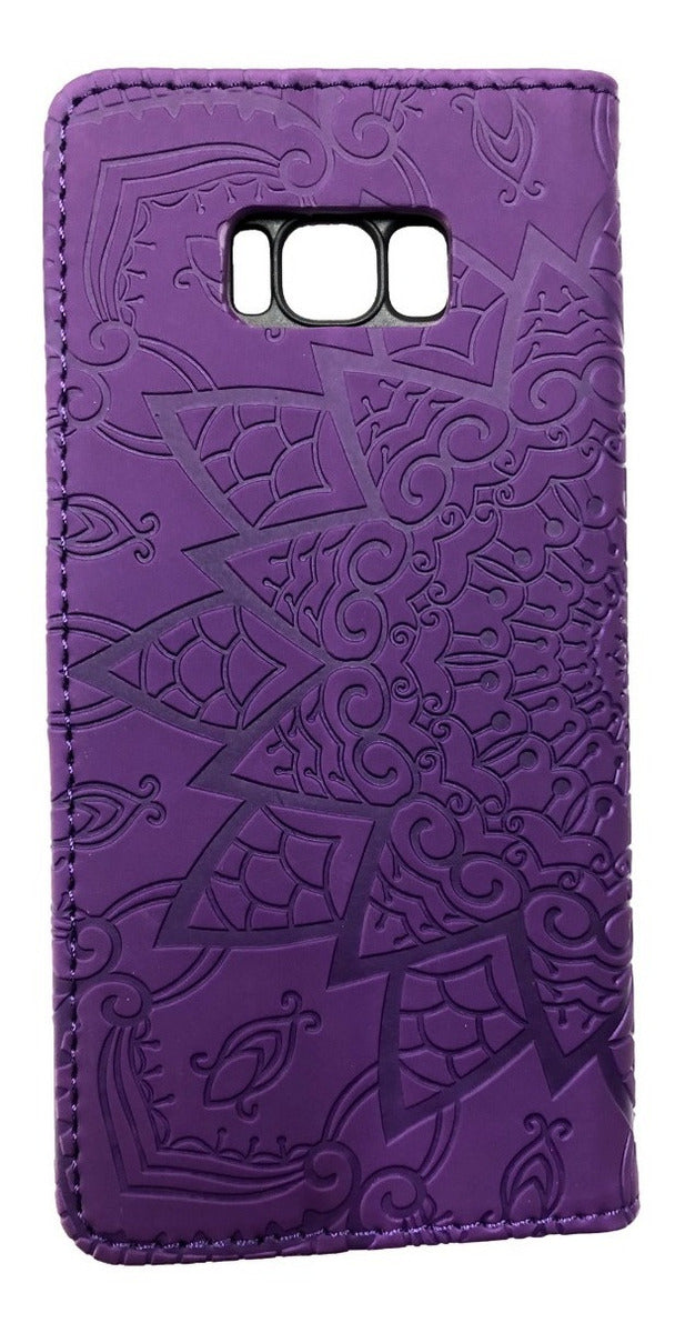 Carcasa Cuero Billetera Para Samsung S8+ Mandala Colores