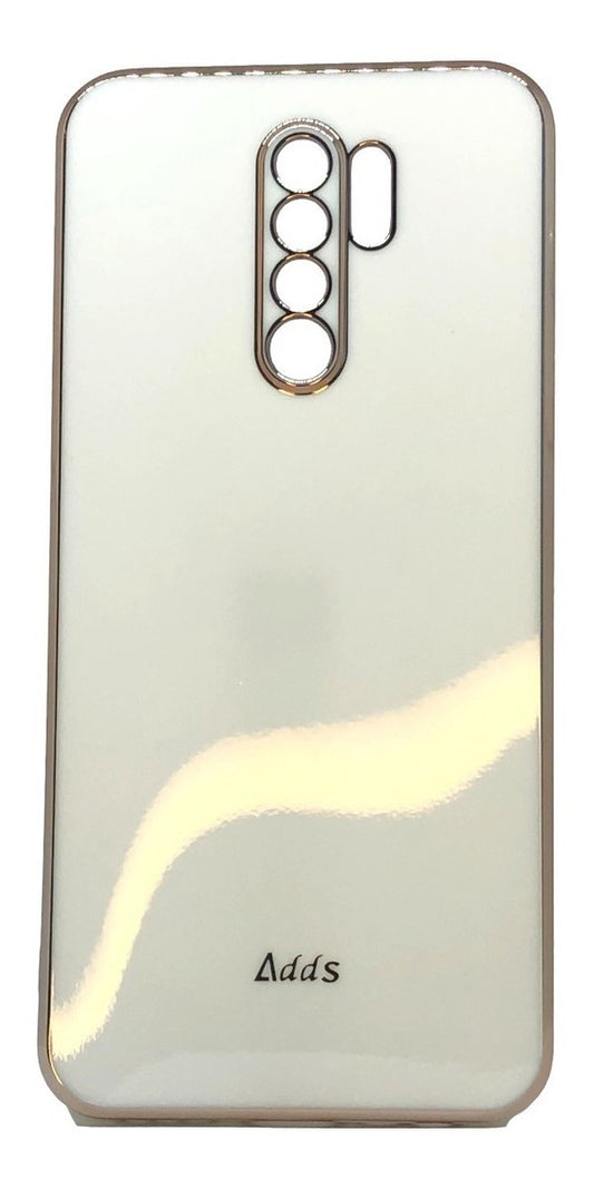 Xiaomi Redmi 9 Funda De Lujo Bordes Dorados Silicona