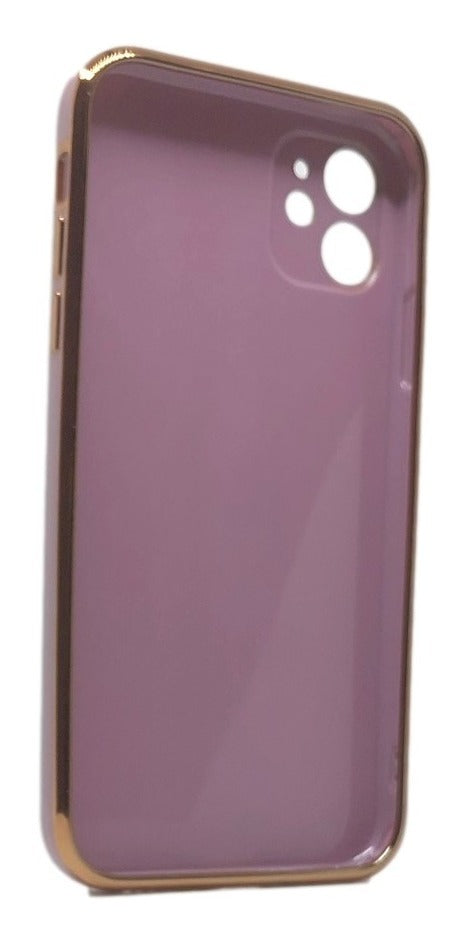 Para iPhone 11 Funda De Lujo Bordes Dorados Silicona