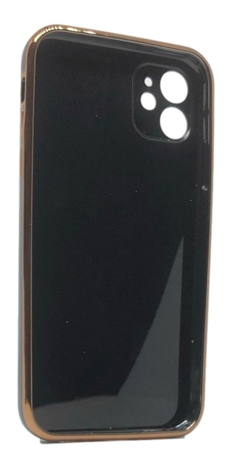 Para iPhone 11 Funda De Lujo Bordes Dorados Silicona