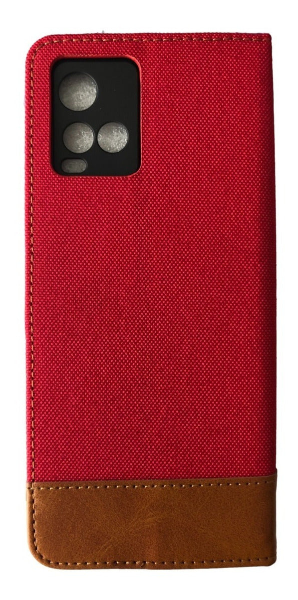 Vivo Y21 / Y21s  Funda Billetera Cuero Y Tela - Colores