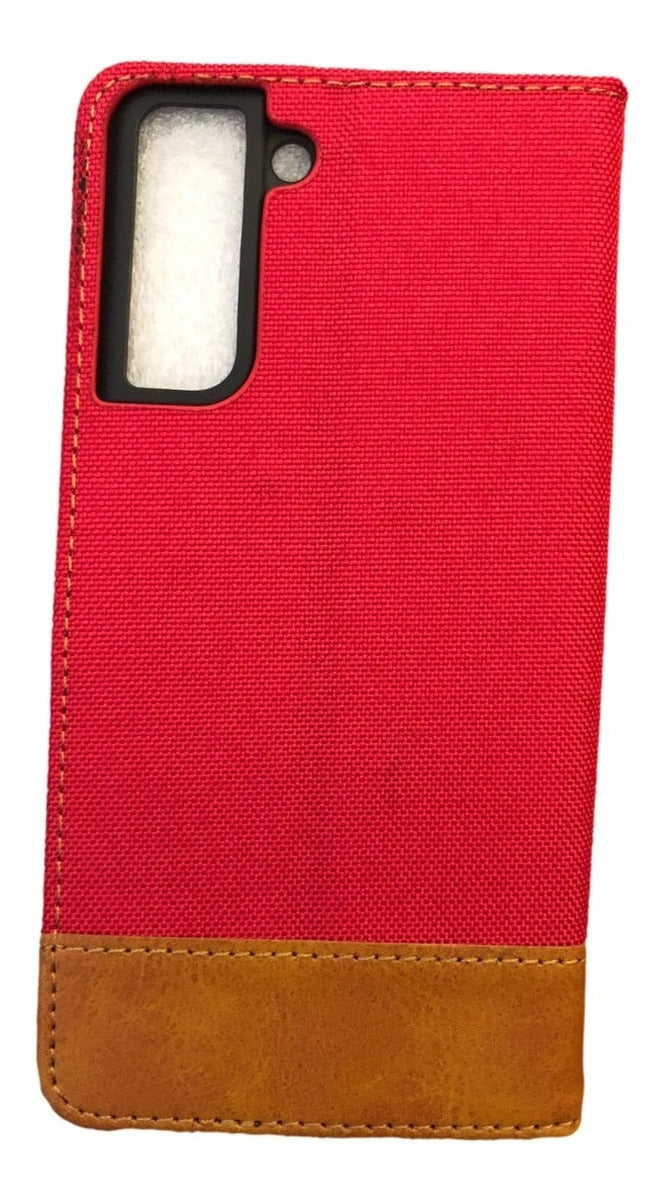 Para Samsung S22 Funda Billetera Cuero Tela - Colores