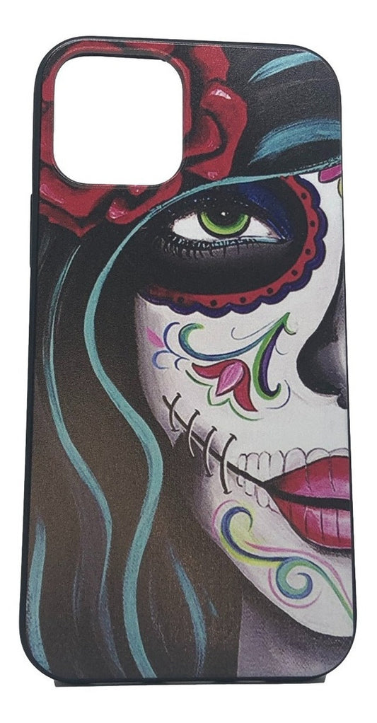 Para iPhone 12 / 12 Pro Carcasa Silicona Calavera Mexicana