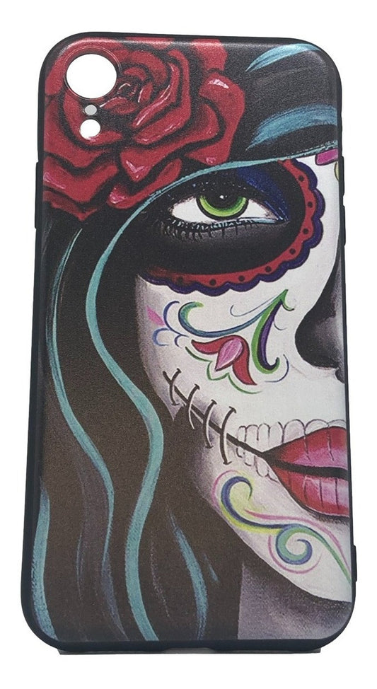 Para iPhone XR Carcasa Silicona Calavera Mexicana