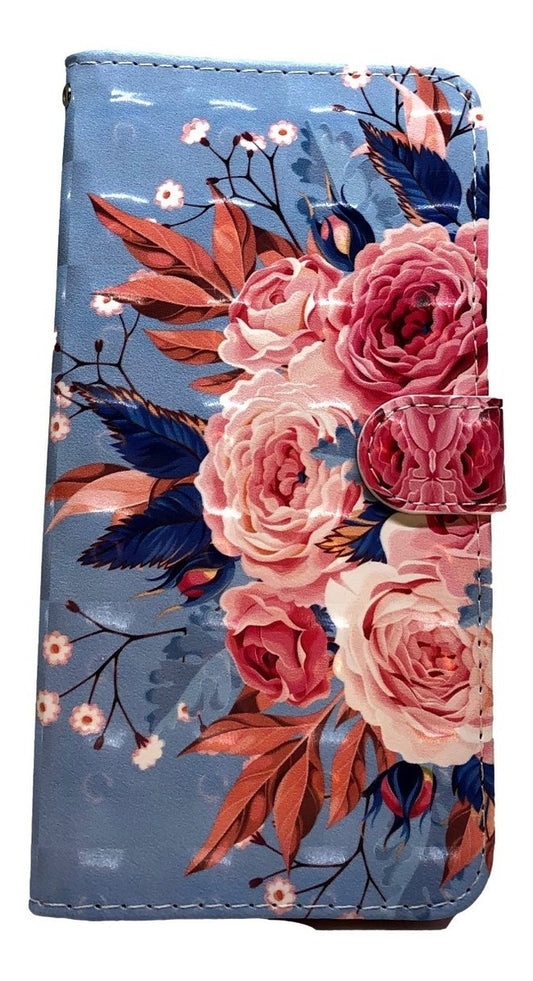 Para iPhone 12 Pro Max Funda Billetera Cuero Pintado- Flores