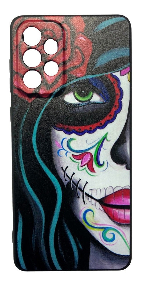 Para Samsung A73 - Calavera Mujer - Estilo Mexicano