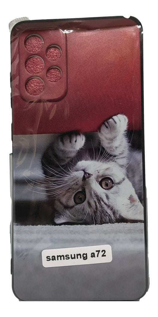 Para Samsung A72 - Carcasa Silicona - Gatito