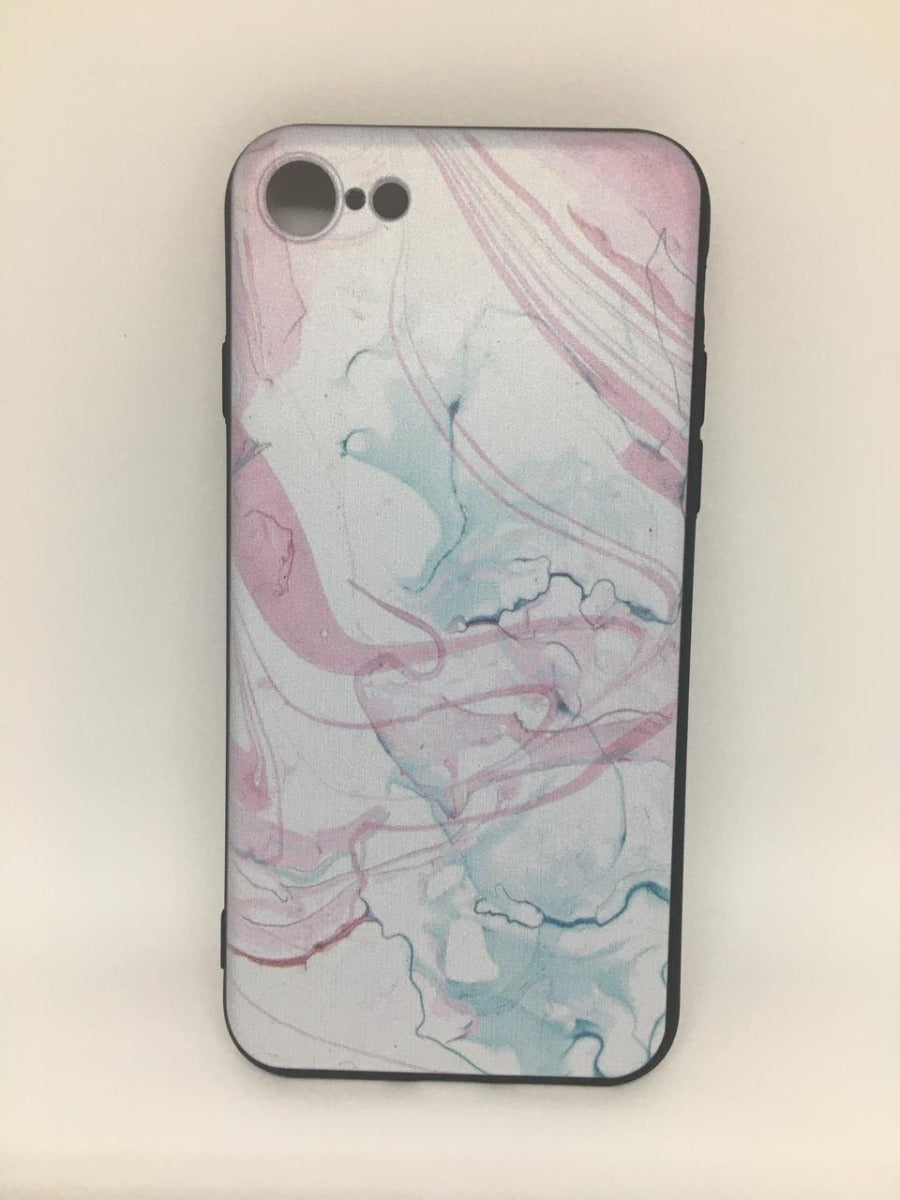 Para iPhone 7 / 8 / Se2020 Carcasa Silicona Dibujo Blanco