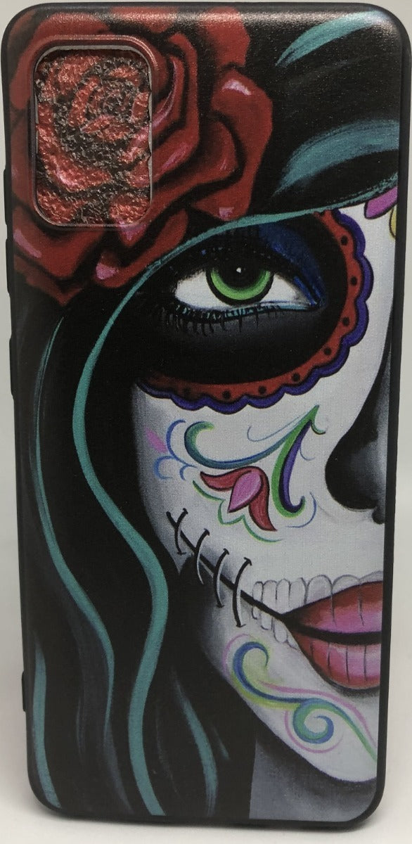 Para Samsung A51 - Calavera Mujer - Estilo Mexicano