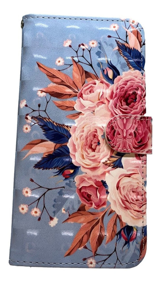 Para iPhone 12 /12 Pro Funda Billetera Cuero Pintado- Flores